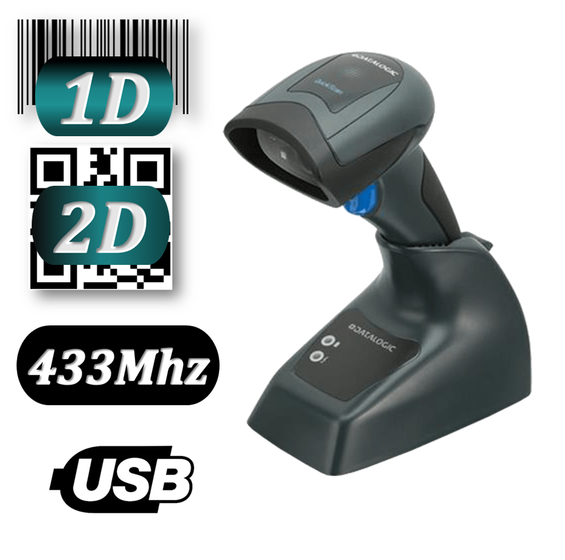 Datalogic QM2400 2D vonalkódolvasó 433Mhz USB Kit